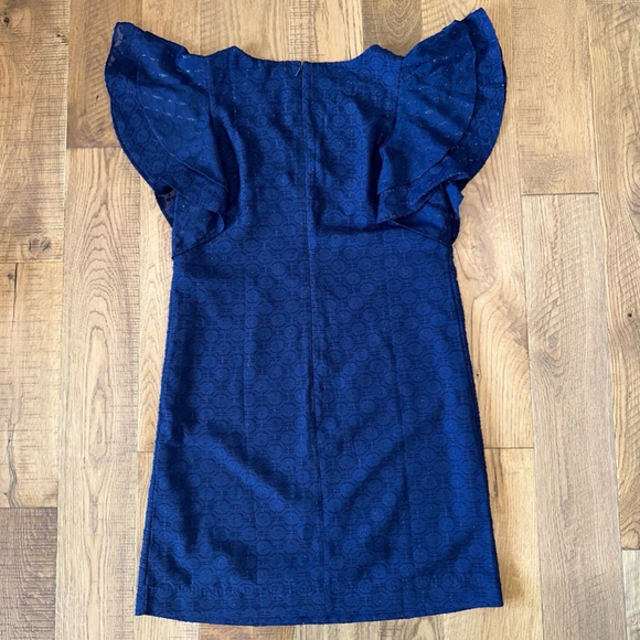 Lilly Pulitzer Womens Kathie True Navy Metallic Tanzanian Clip Shift Dress Sz 8 - Picture 5 of 8